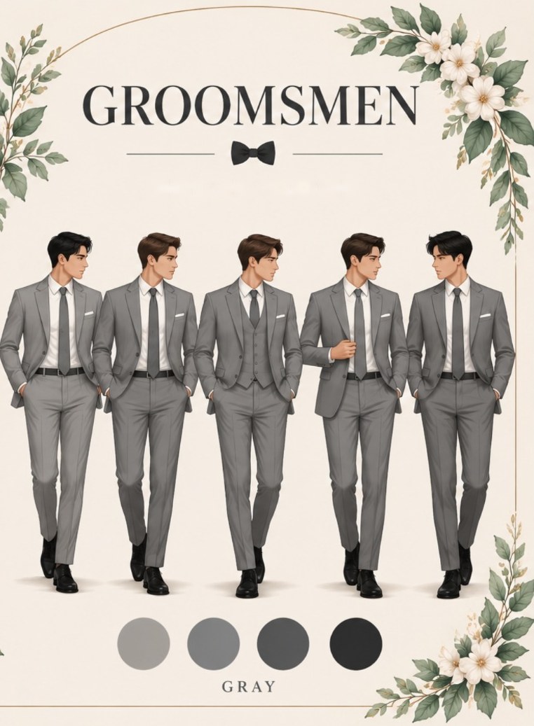 Groomsmen dress code: gray